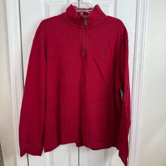 Polo by Ralph Lauren Red Zip Up Sweater - Picture 2 of 7
